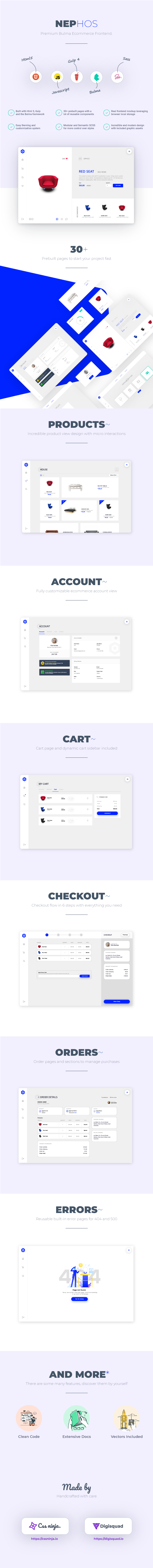 Nephos - Modern Bulma Ecommerce Frontend - 1
