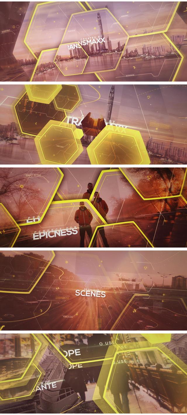 Parallax Slideshow Multi Hexa Free After Effects Template