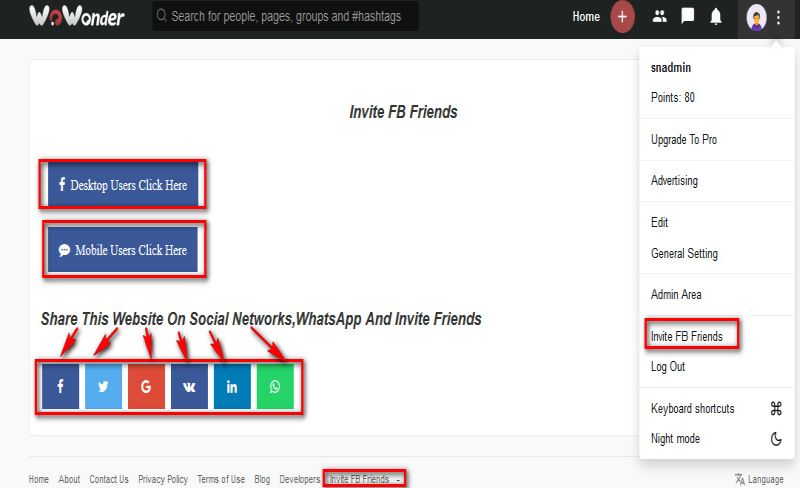 Facebook Invite Addon For WoWonder - 2