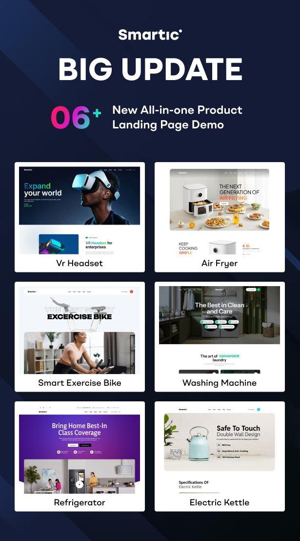 Smartic - Product Landing Page WooCommerce Theme Demos Update