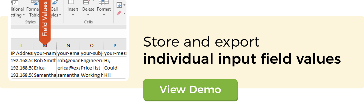 Save and Export Contact Form 7 Input Fields as CSV for Excel