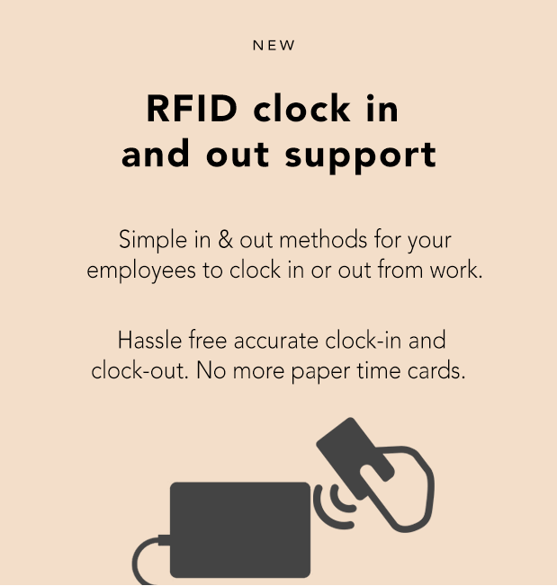 rfid clock in and out support