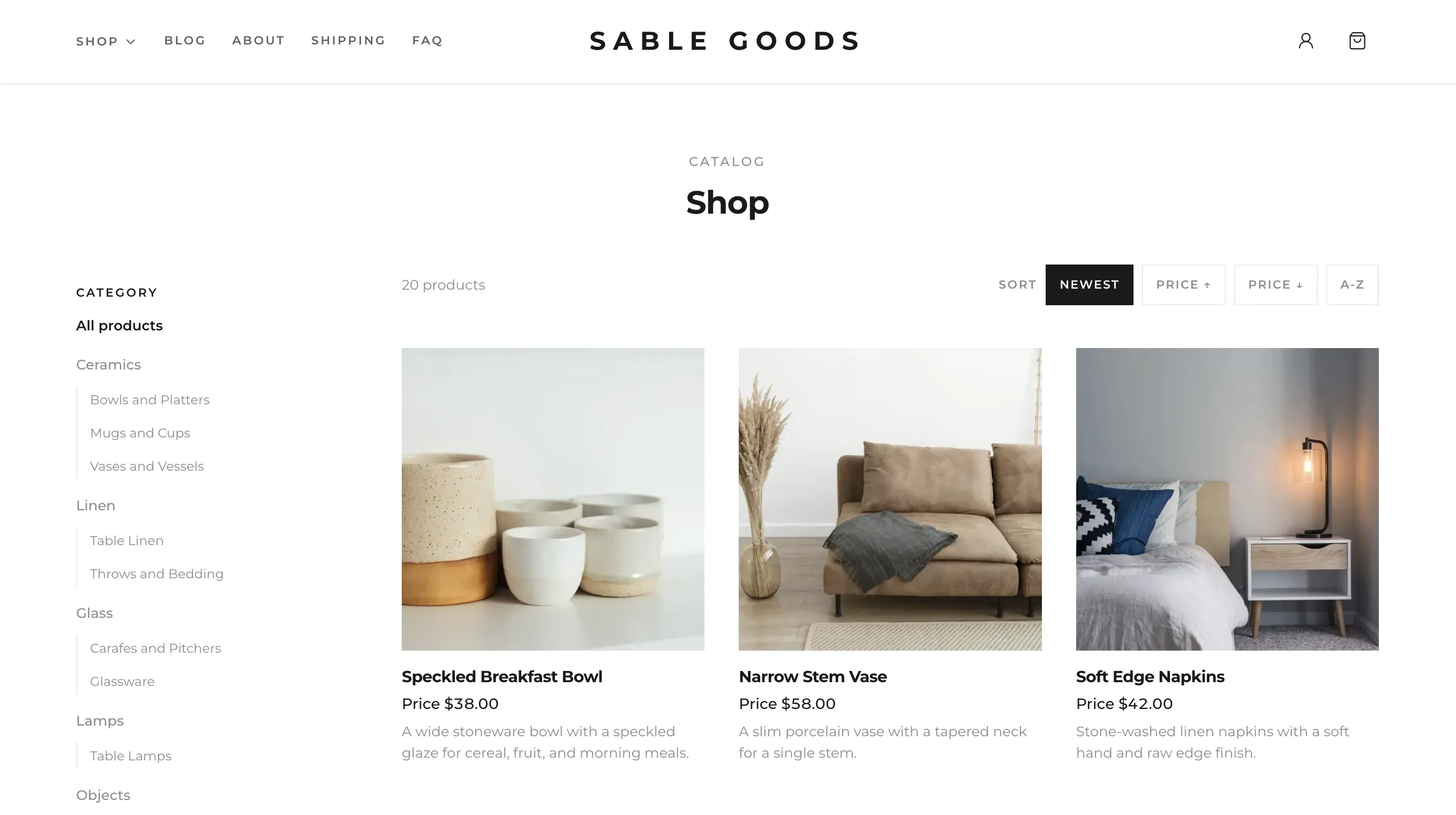 Sable Goods template