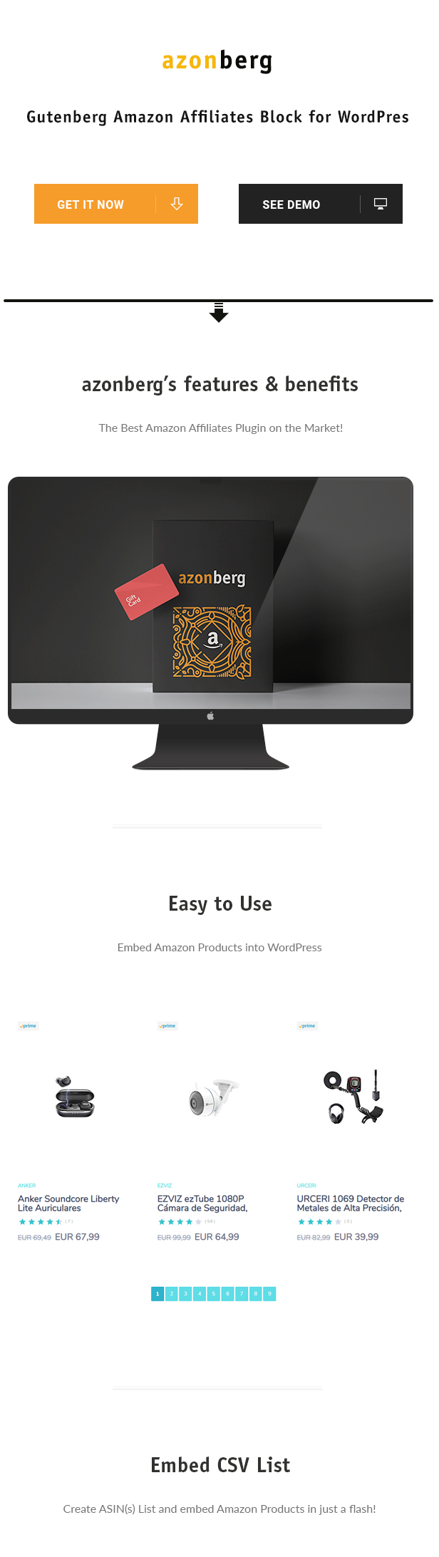 Azonberg - Incorporação de afiliados Amazon Gutenberg - 1