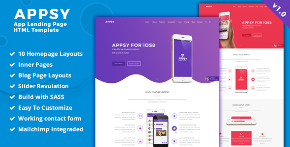APPSY - App Landing Page HTML Template