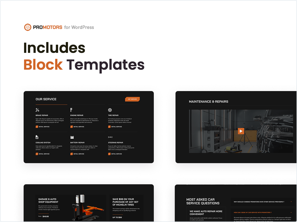 Includes Block Templates