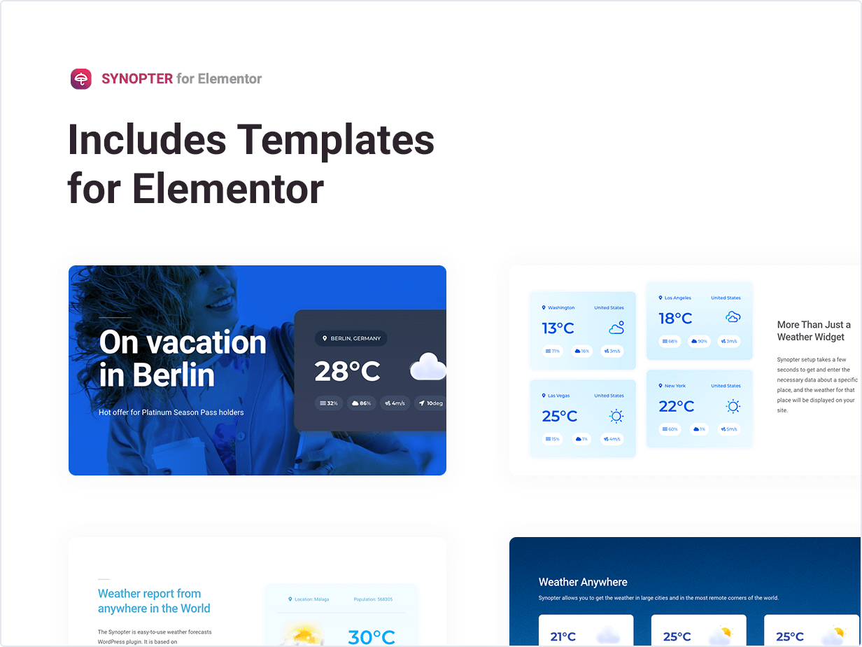 Includes Templates for Elementor