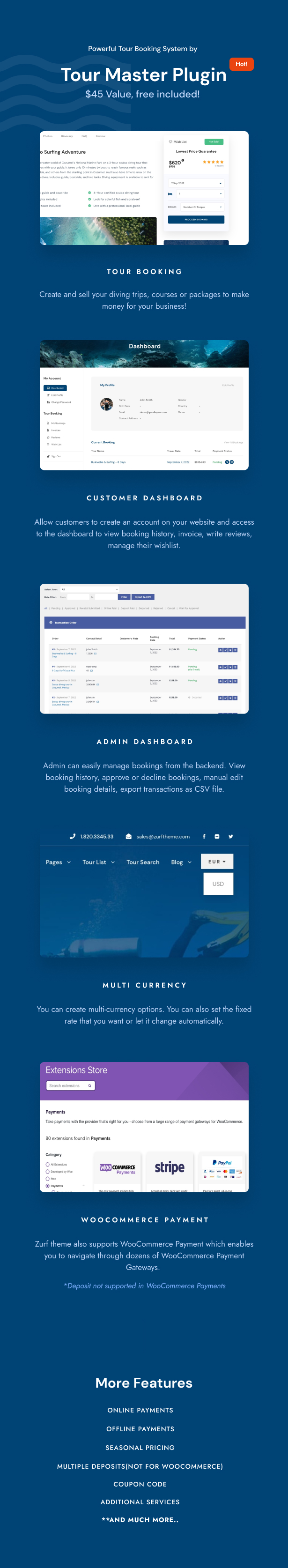 Zurf - Surfing and Diving WordPress - 2