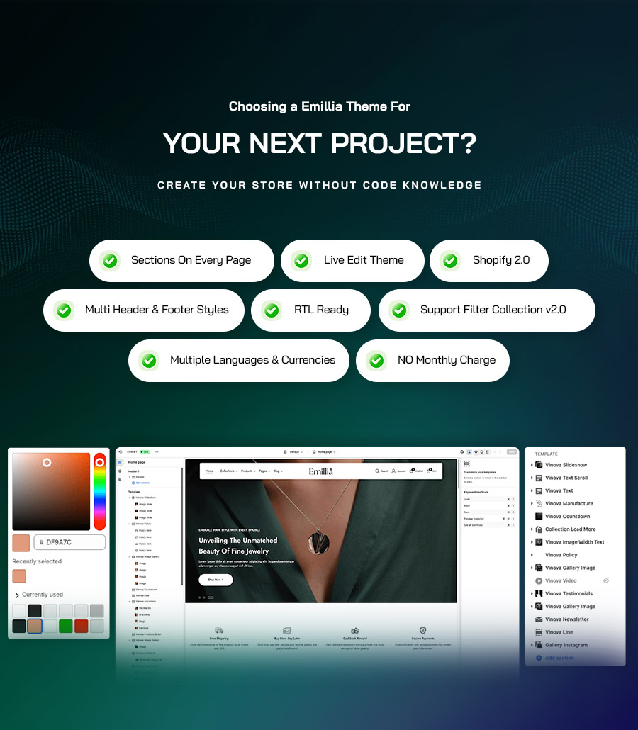Emillia - Jewelry & Accessories Shopify Theme - 1