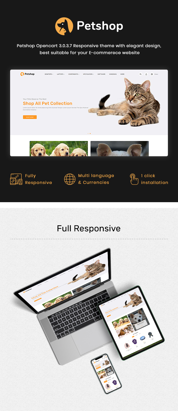 PetShop - Responsive Food Pet Store OpenCart 3 Theme - 2