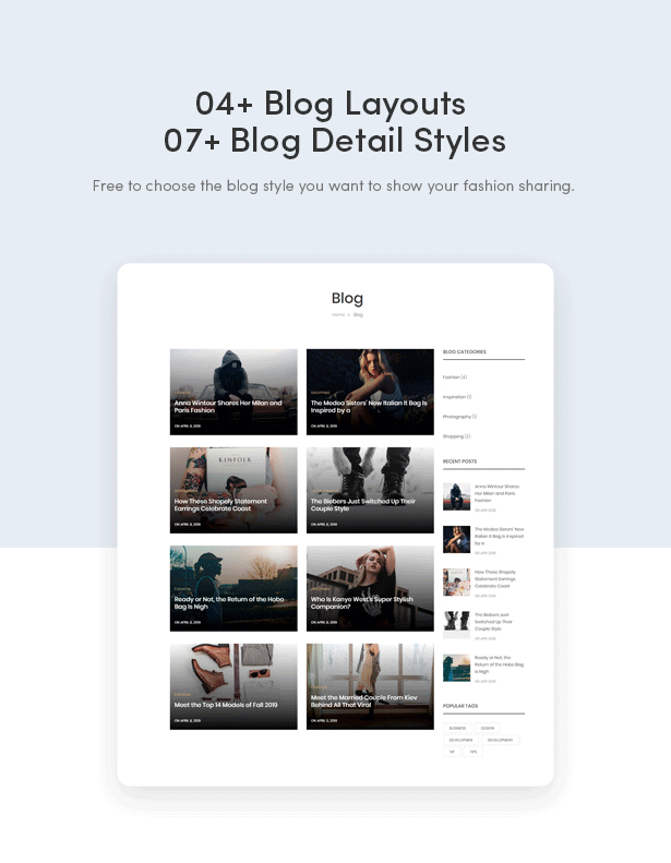 04+ Blog Layouts & 07+ Blog Detail Styles - Zoli - Minimal & Modern Fashion WooCommerce WordPress Theme