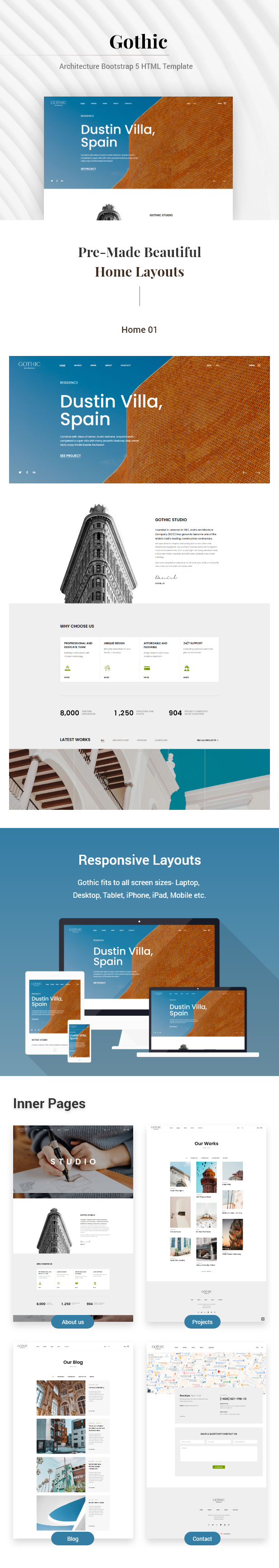 Gothic - Architecture Bootstrap 5 HTML Template - 1