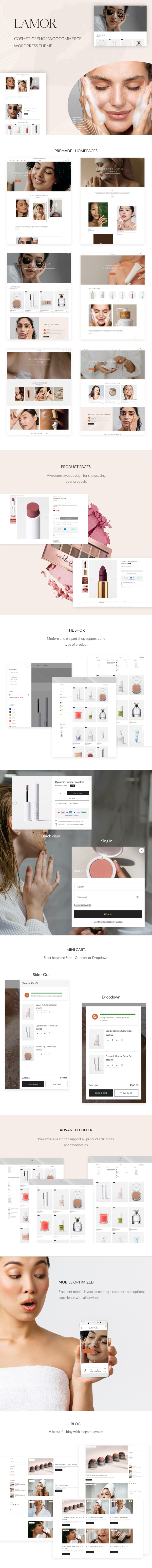 Beauty and Cosmetics Store WordPress Theme Lamor Preview