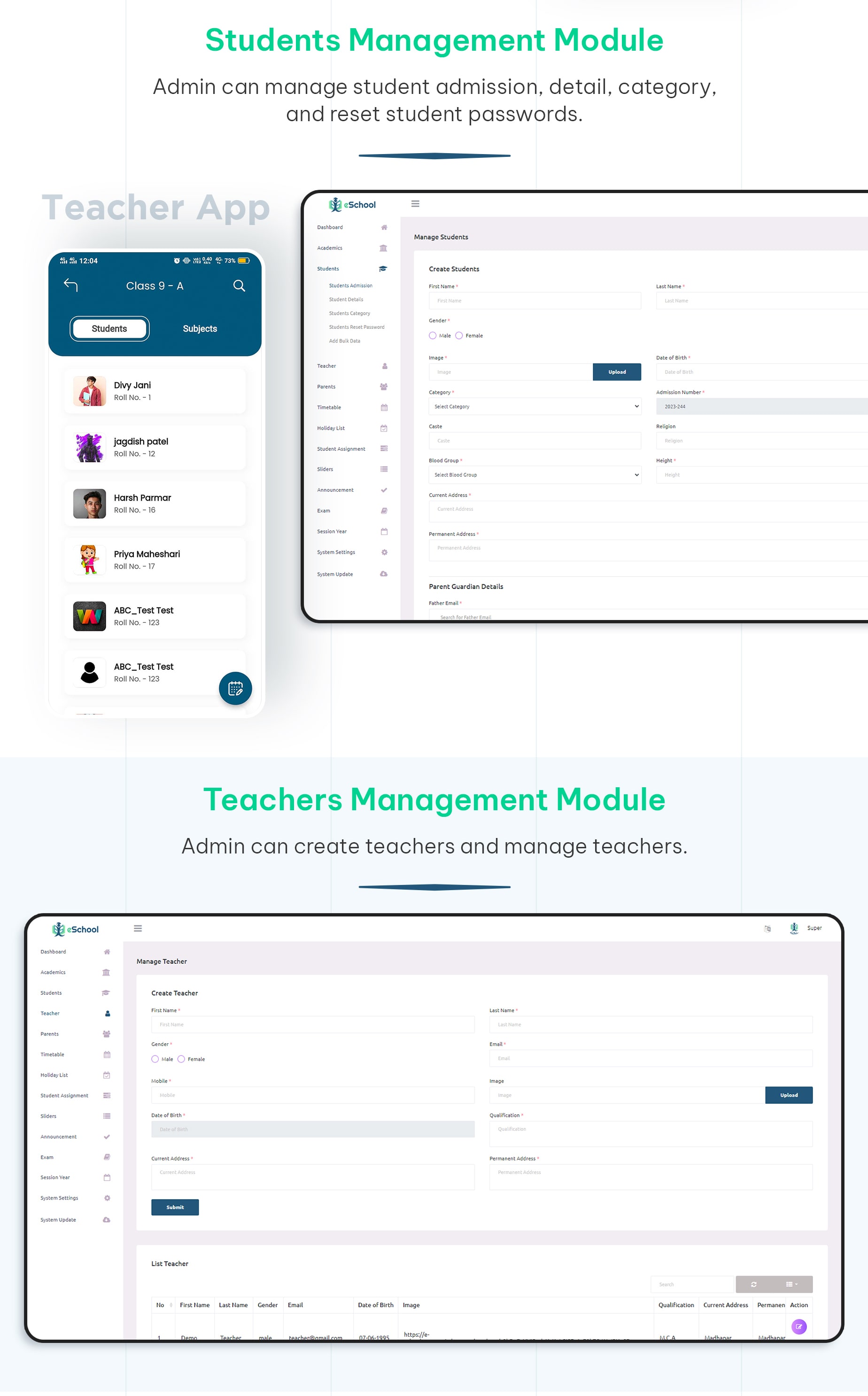 eSchool - School Management System with Student | Parents | Teacher Flutter App | Laravel Admin - 19