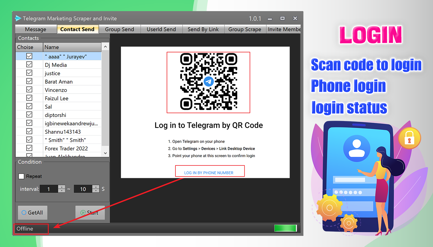 Telegram Marketing Scraper and Invite |Group|Channel|Users|Bulk Sender 5.0.1