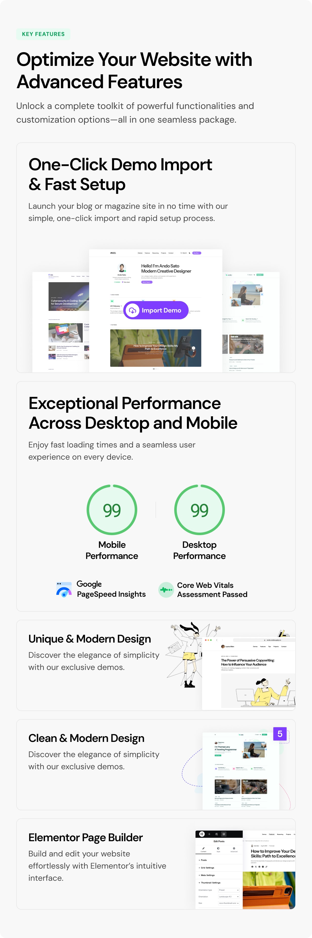 Ando - Performance Optimized WordPress Blog and CV Theme for Creative Professionals