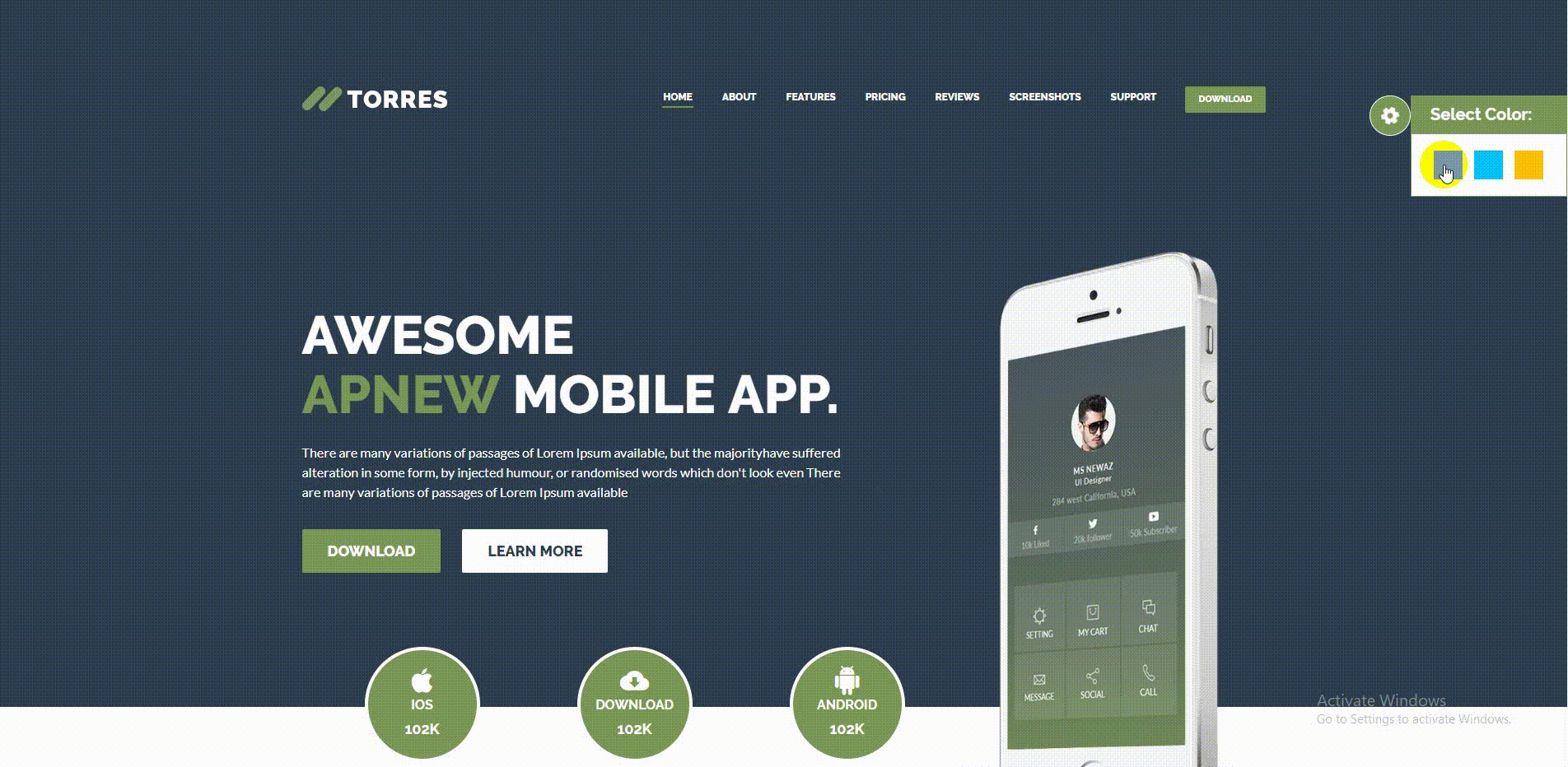 React App Landing Page Template