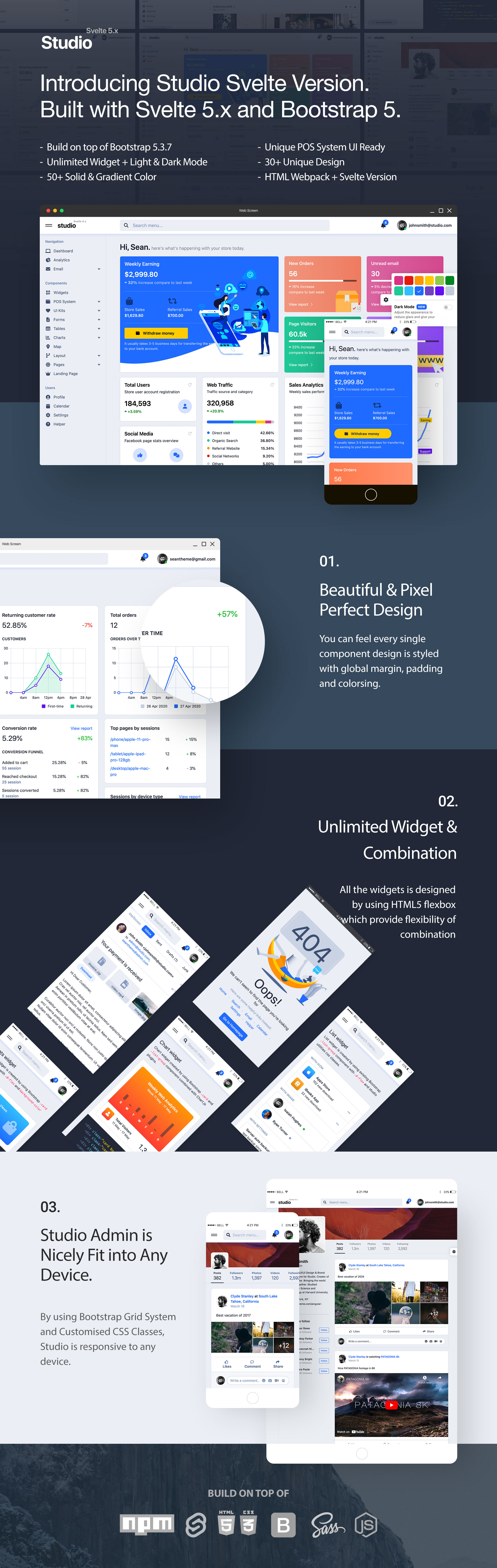 Studio - Svelte + HTML Admin Template - 9