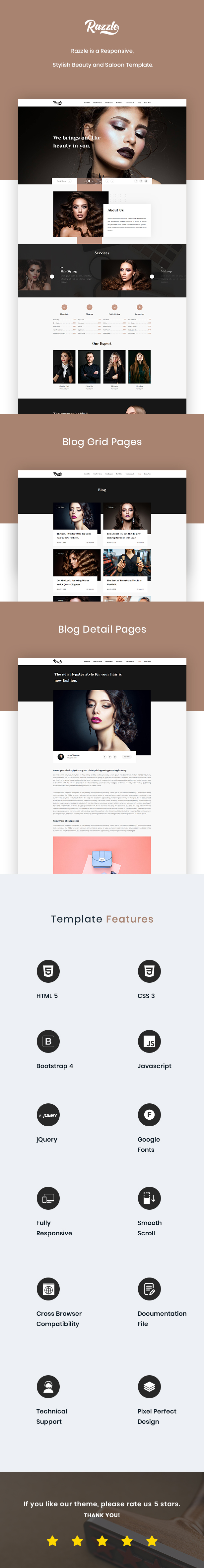 Razzle - Hair & Beauty Salon Template - 1