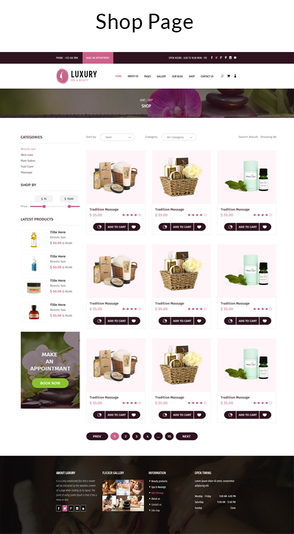 Luxury Spa and Beauty OpenCart Theme