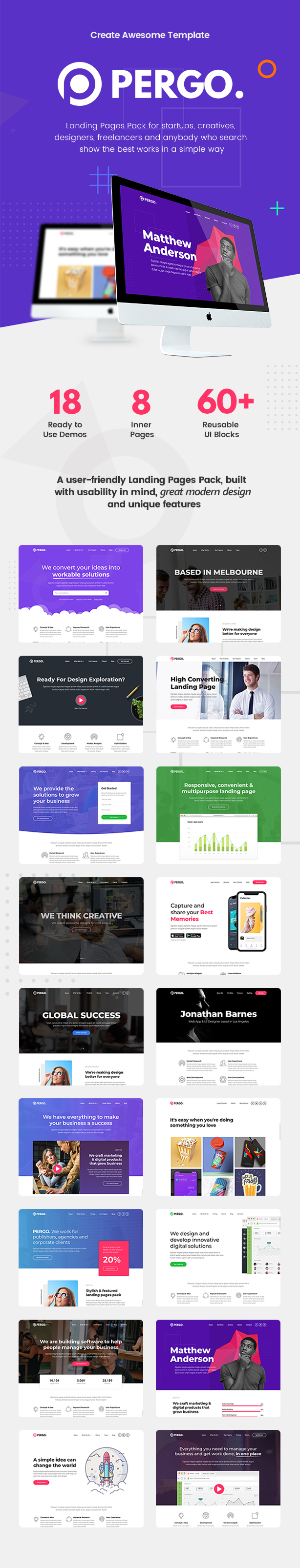 Pergo - Multipurpose Landing Page WordPress Theme - 3