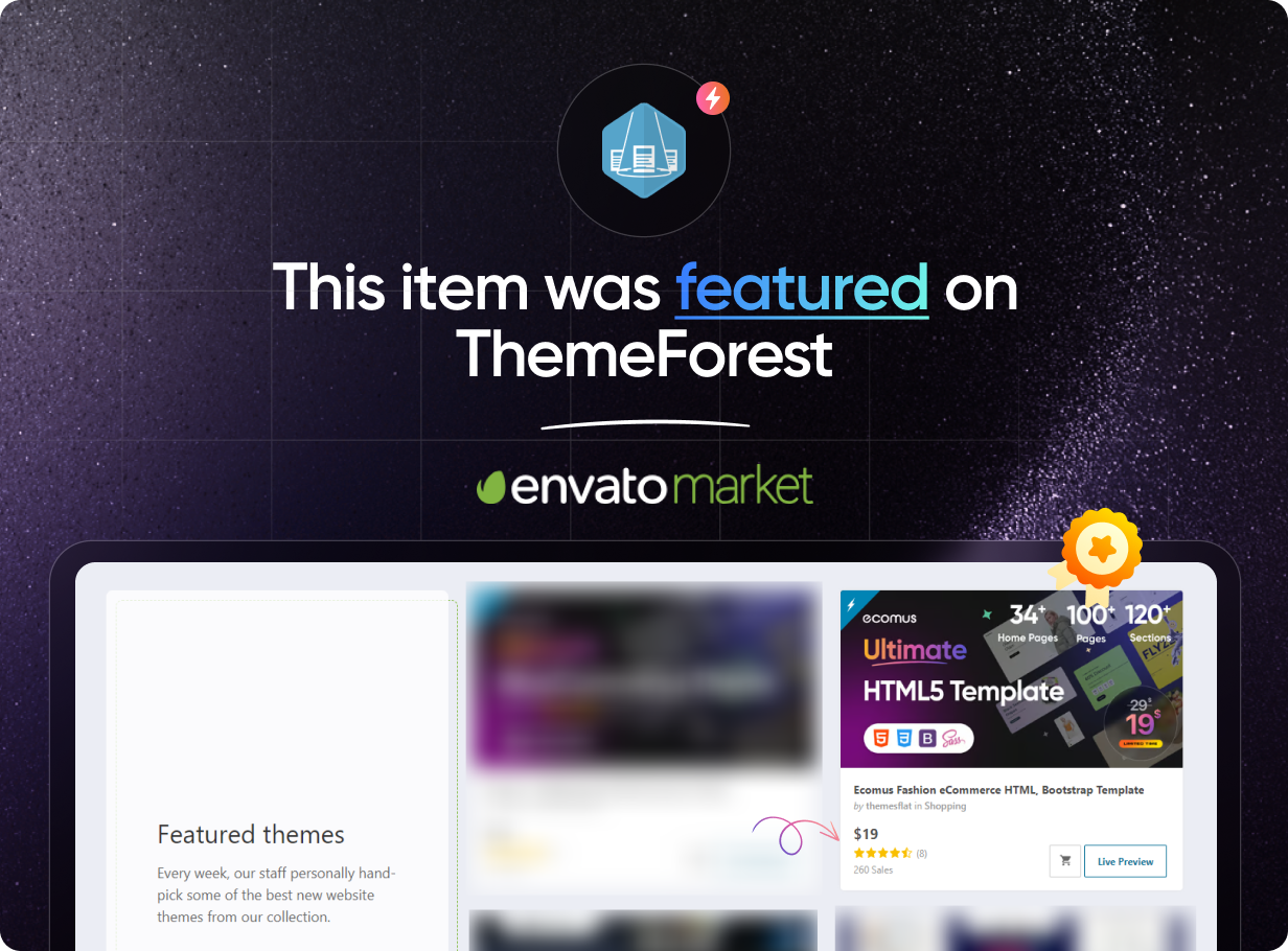 Ecomus Fashion eCommerce HTML, Bootstrap Template
