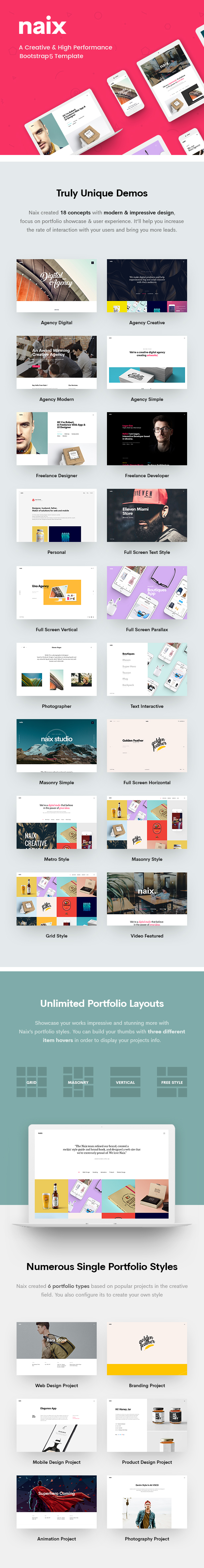 Naix - Multipurpose Agency Portfolio Bootstrap 5 Template - 1