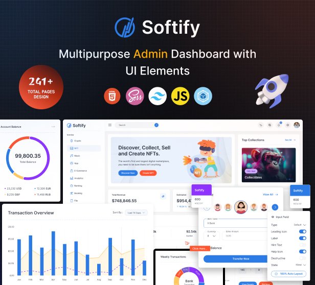 softify admin dashbord 