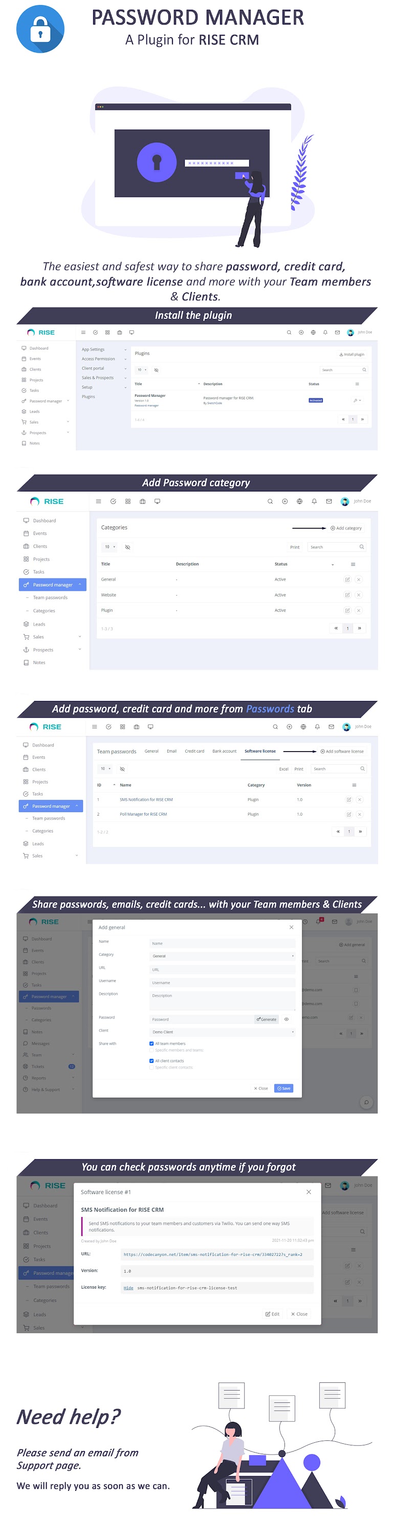 Password manager for RISE CRM