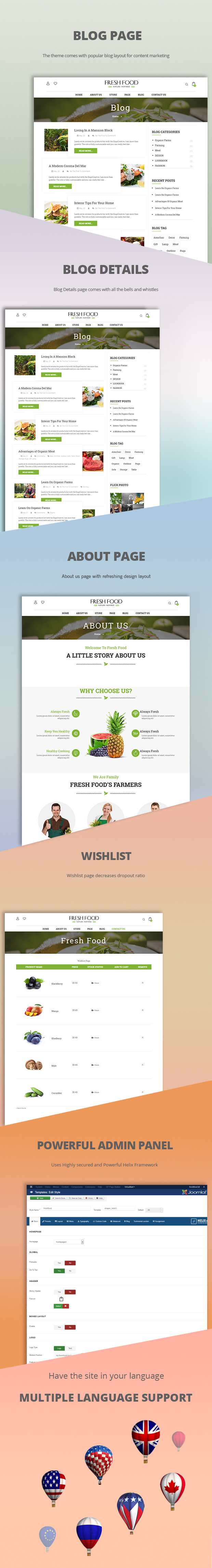 Joomla template for retail grocery fruit shop