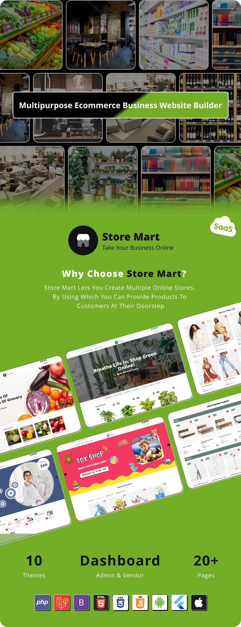 StoreMart SaaS - Online Product Selling SaaS Business Website Builder