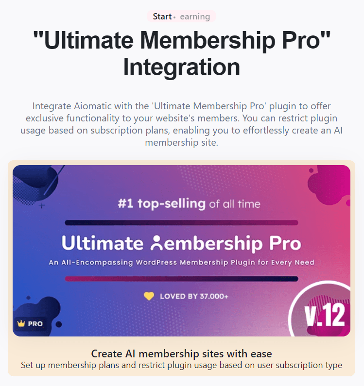 Ultimate Membership Pro integration