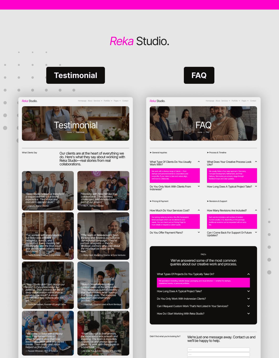 RekaStudio - Design Agency and Portfolio Elementor Pro Template Kit - 5
