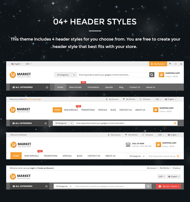 Market - Responsive Multipurpose Prestashop Theme - Menu