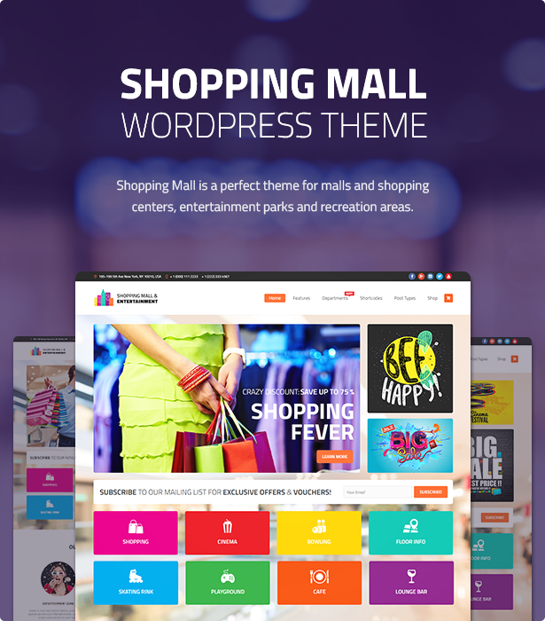 Shopping Mall Entertainment Center And Business Wordpress Theme