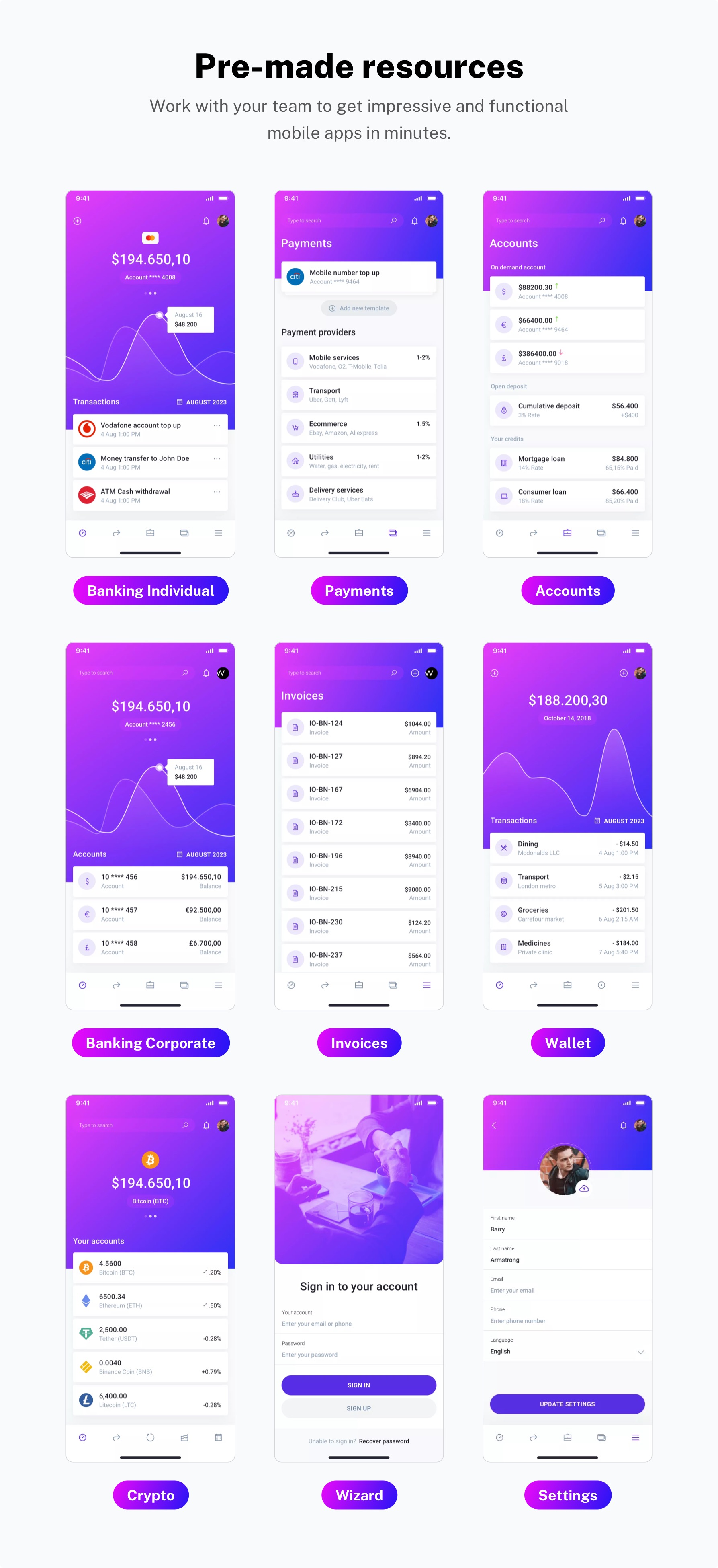IOWalley - Mobile UI kit for Banking Apps & Crypto Wallets - 6