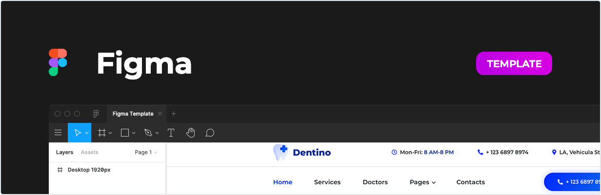 Dentino – Dental Clinic Template for Figma