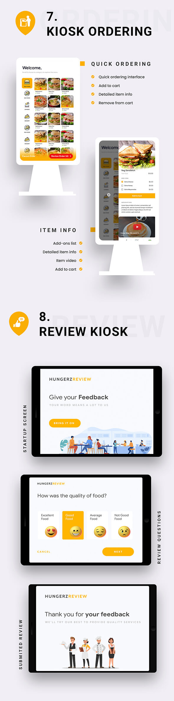 8 in 1 multi Restaurant Food Ordering App|Food Delivery Android+iOS App Template| Flutter 2| Hungerz - 16