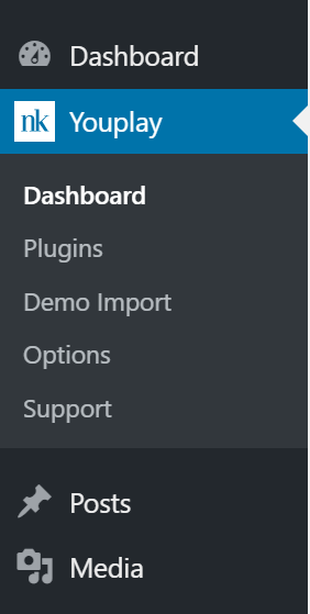 Youplay Admin Menu