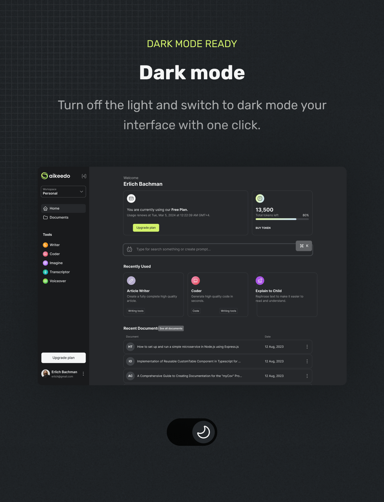 Dark Mode - Turn off the lights aikeedo @heyaikeedo