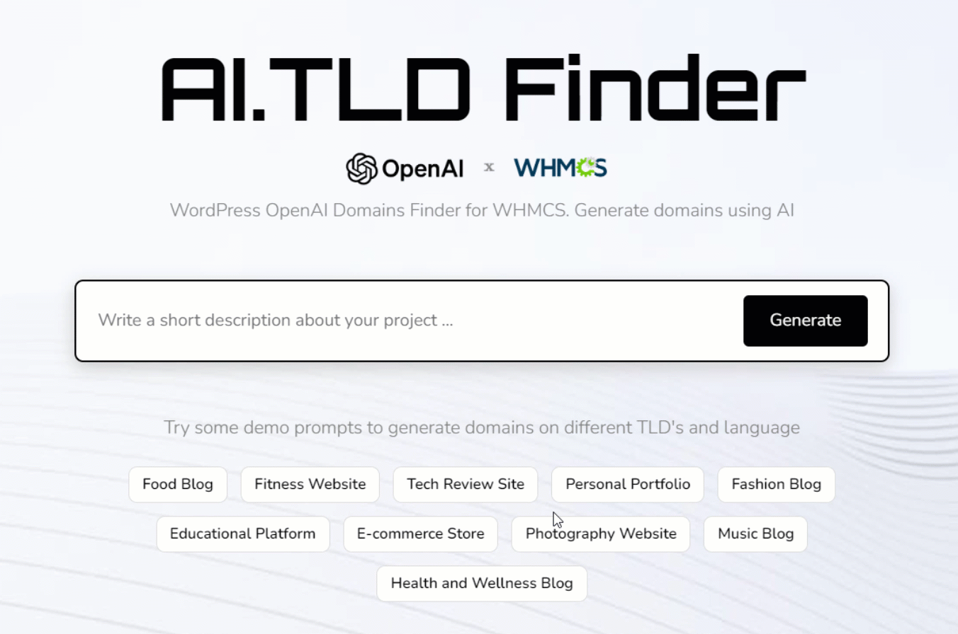 AI.TLD: Localizador de domínios WordPress usando OpenAI