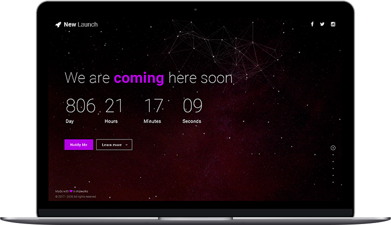 New Launch – Responsive Coming Soon Page HTML
