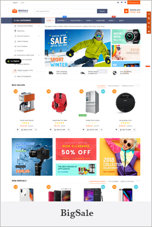 BigSale - The Clean, Minimal & Unlimited Bootstrap 4 Shopify Theme