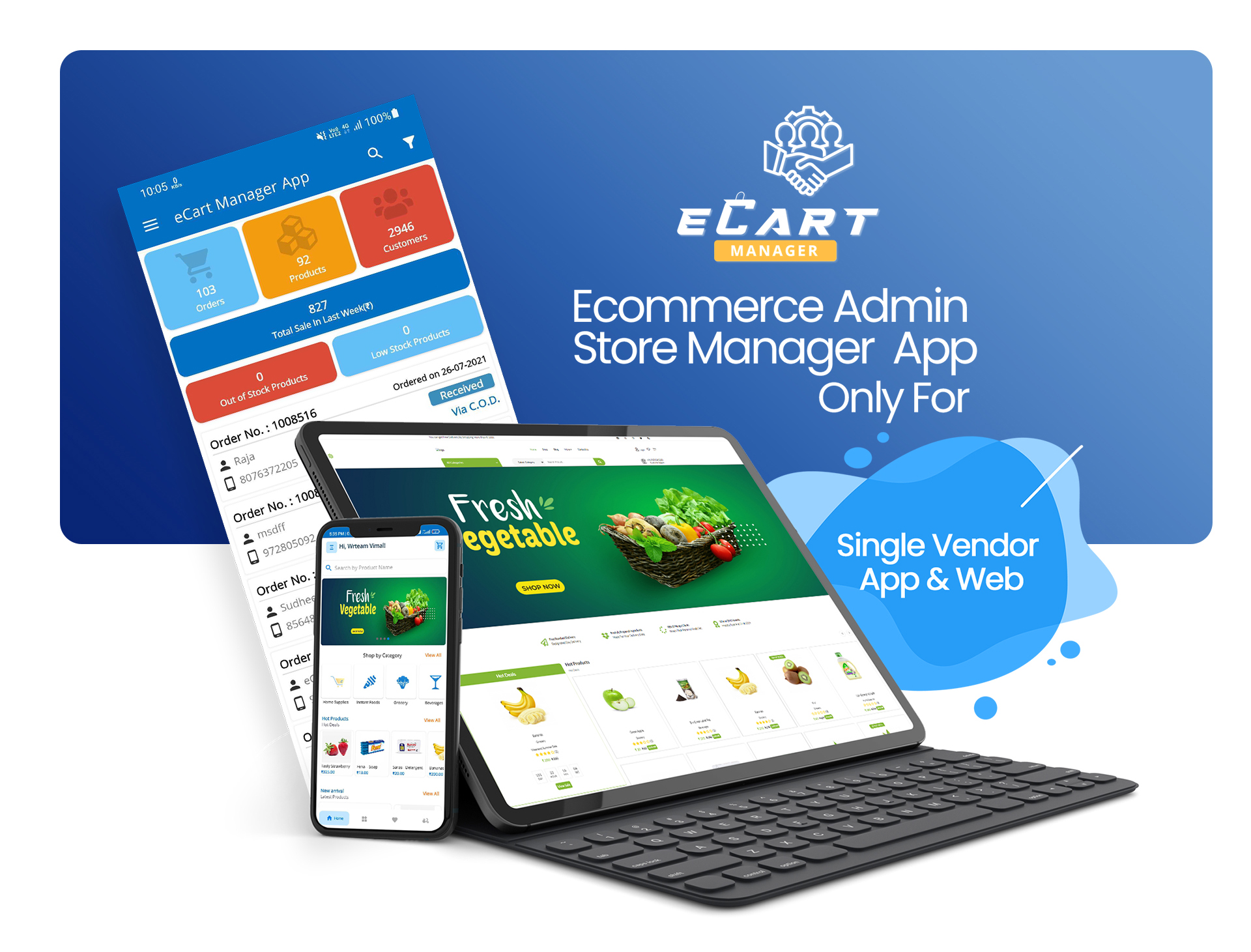 eCart - Ecommerce Admin / Store Manager app - 1