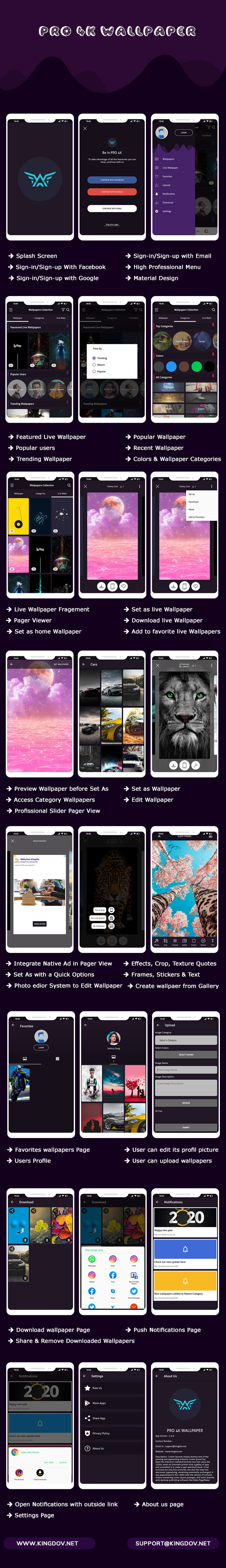 Pro 4K Wallpaper 2024 & Photo Editor System - AdMob & Facebook Bidding Ad & Push Notifications - 2