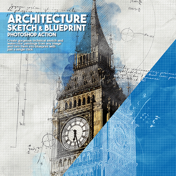 architecture sketch and blueprint