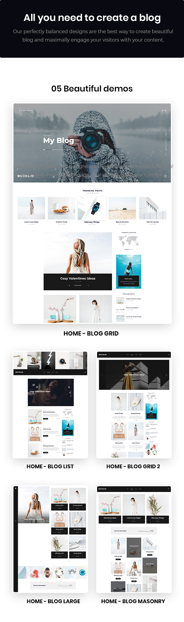 Bucklin - Creative Personal Blog HTML Template - 1