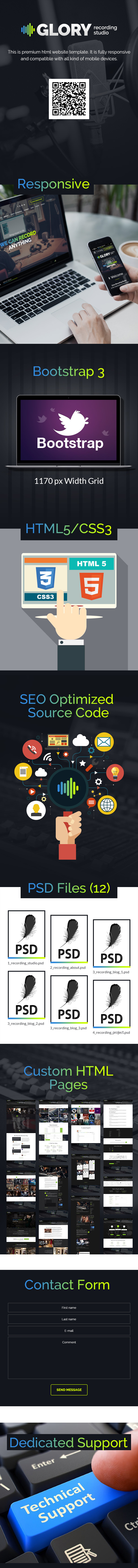 GLORY - Recording Sound Studio HTML Website Template