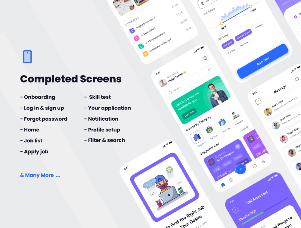 Jobko - Job Finder Mobile App UI KIt Figma Template - 5