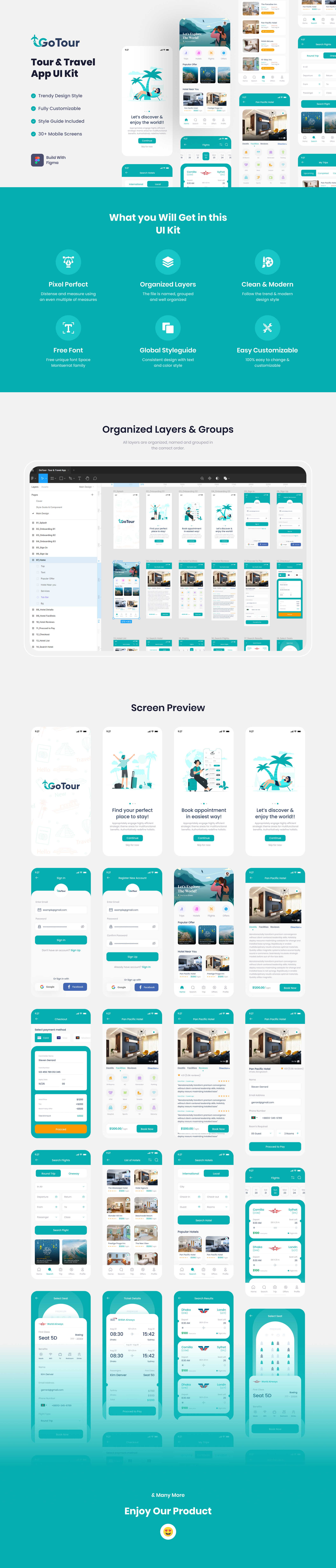 GoTour - Tour & Travel App Figma UI Kit - 1
